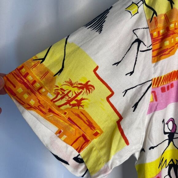 New Direction NWT Novelty Print Cotton Button Up Stick Figure Women Small - Picture 4 of 11